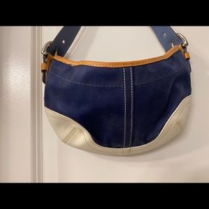 Vintage coach bag canvas and leather